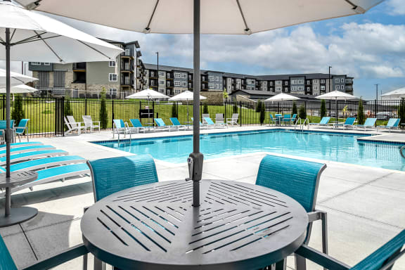 Resort-style pool at The Westline at Flanagan Lake in Omaha, NE