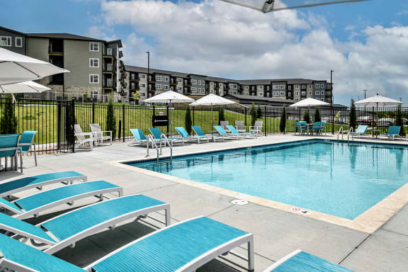 Resort-style pool at The Westline at Flanagan Lake in Omaha, NE