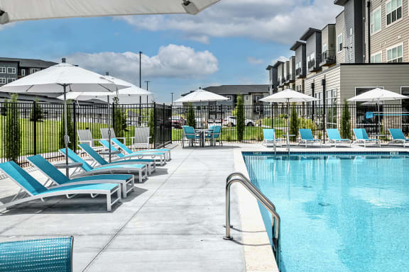 Resort-style pool at The Westline at Flanagan Lake in Omaha, NE
