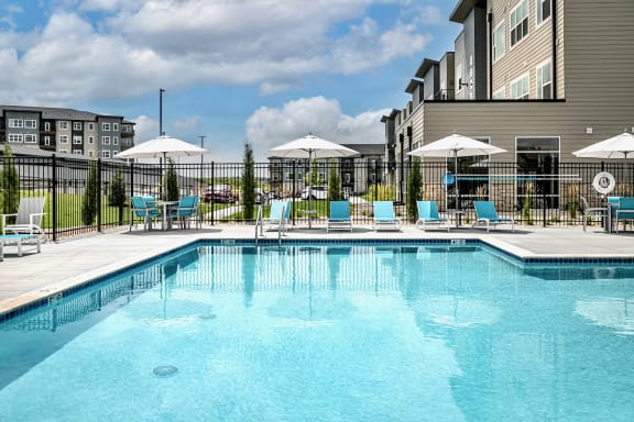 Resort-style pool at The Westline at Flanagan Lake in Omaha, NE