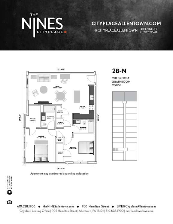2 bed 2 bath at The Nines Apartment Homes Apartments, Allentown