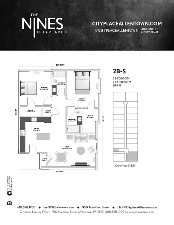 2 bed 2 bath A at The Nines Apartment Homes Apartments, Pennsylvania