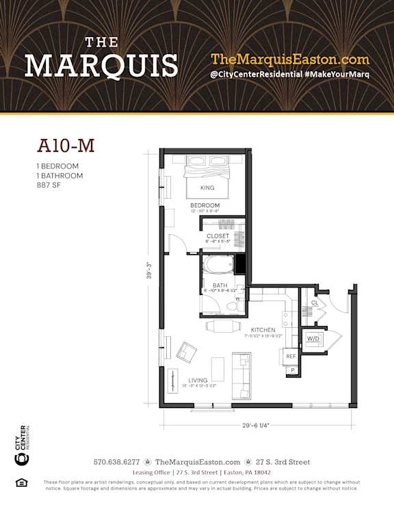 Floor Plan A10-M Floor Plan A10-M at The Marquis, Easton, PA