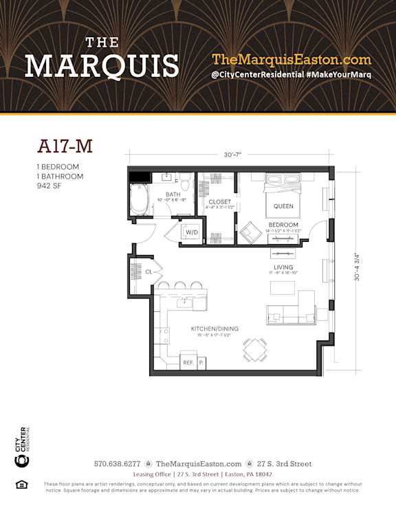 Floor Plan A17-M at The Marquis, Pennsylvania 18042