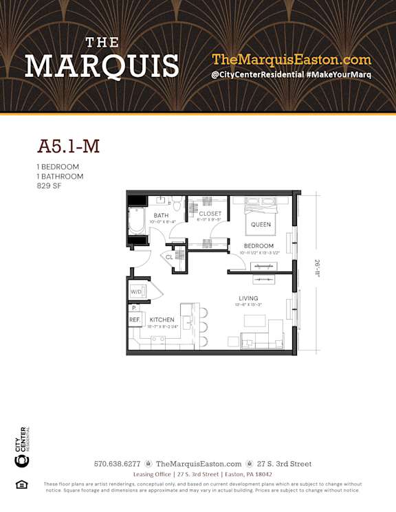 Floor Plan A5.1-M Floor Plan A5.1-M at The Marquis, Pennsylvania 18042