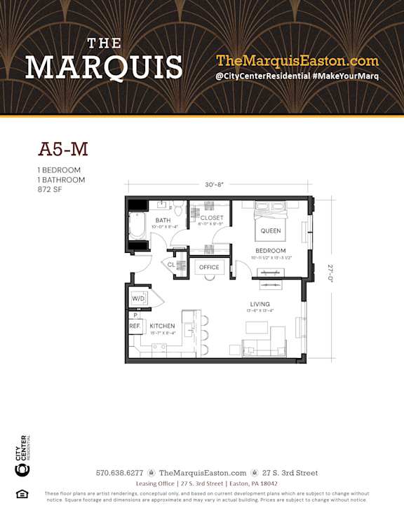 Floor Plan A5-M at The Marquis, Easton, PA 18042