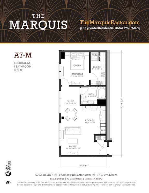 Floor Plan A7-M Floor Plan A7-M at The Marquis, Easton, Pennsylvania