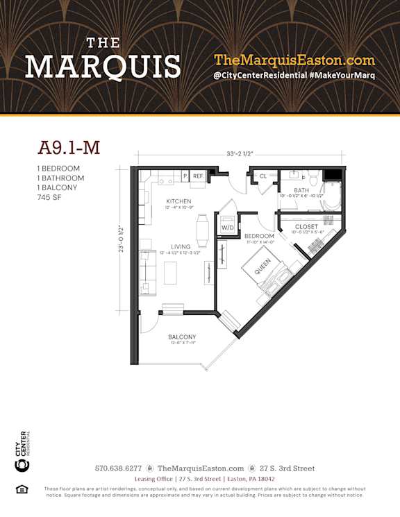 Floor Plan A9.1-M Floor Plan A9.1-M at The Marquis, Pennsylvania