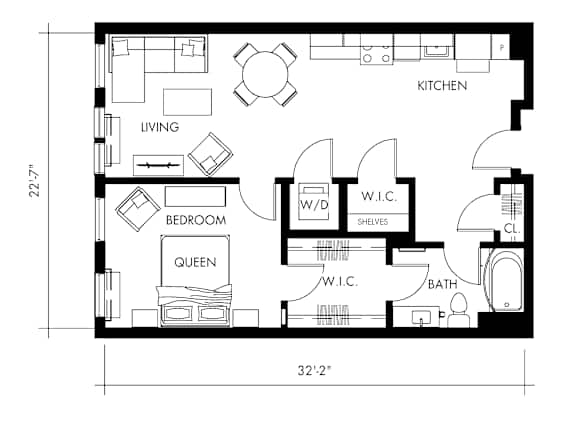 Alph21T Floor Plan at 1010 Apartments, Allentown, Pennsylvania