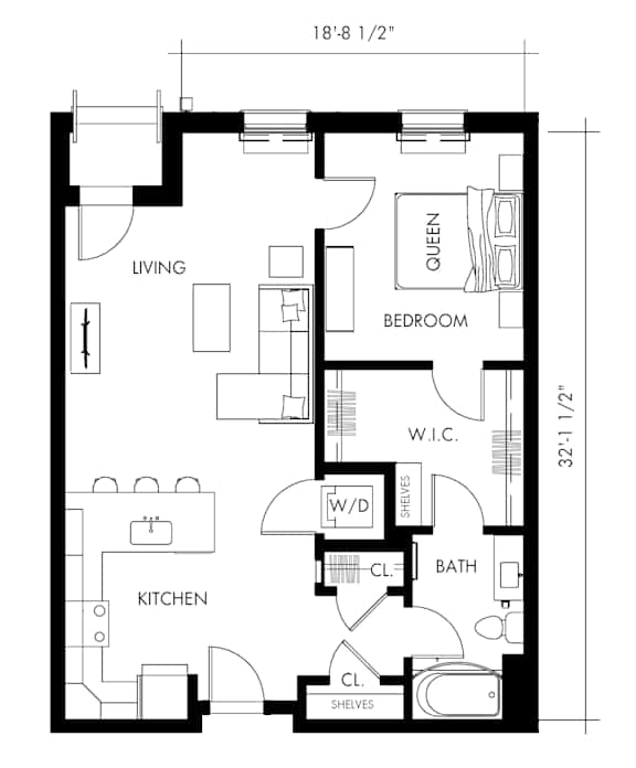 Alph31T Floor Plan at 1010 Apartments, Pennsylvania