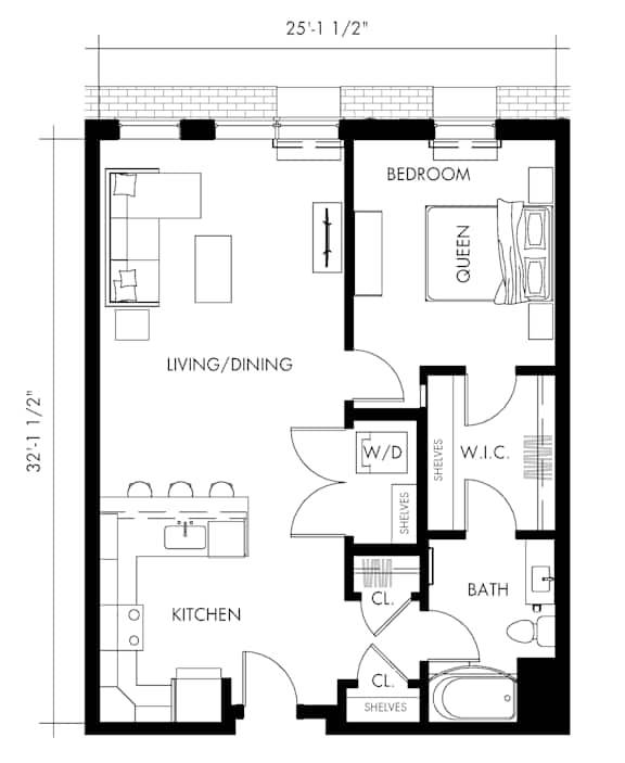 Alph33T Floor Plan at 1010 Apartments, Allentown, PA, 18101