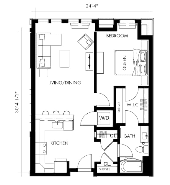 Floor Plan  Alph341T Floor Plan at 1010 Apartments, Allentown, 18101