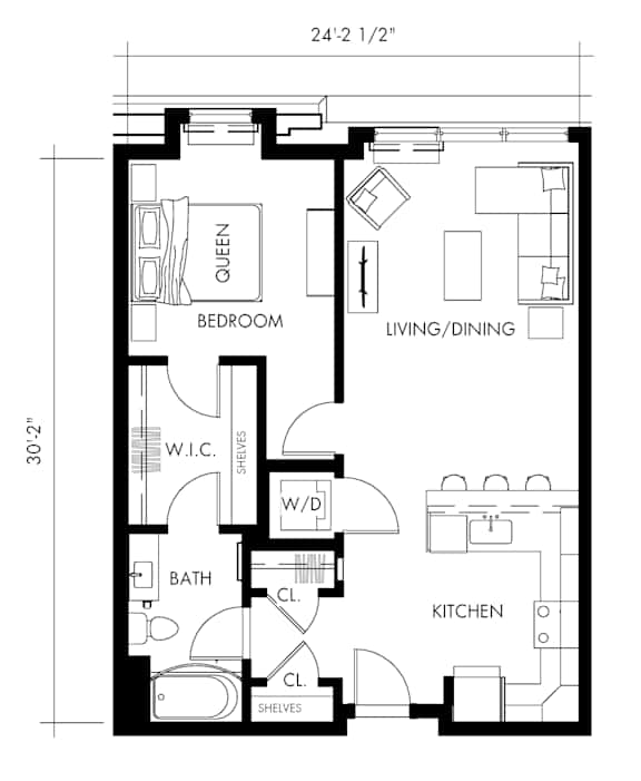 Alph34T Floor Plan at 1010 Apartments, Allentown, PA