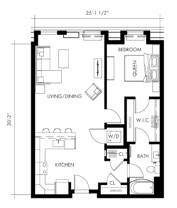 Alph35T Floor Plan at 1010 Apartments, Allentown, Pennsylvania