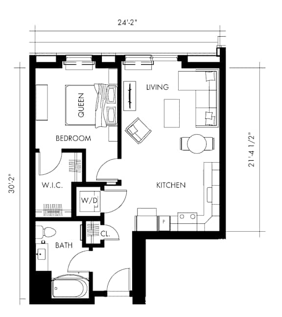 Alph62T Floor Plan at 1010 Apartments, Pennsylvania, 18101