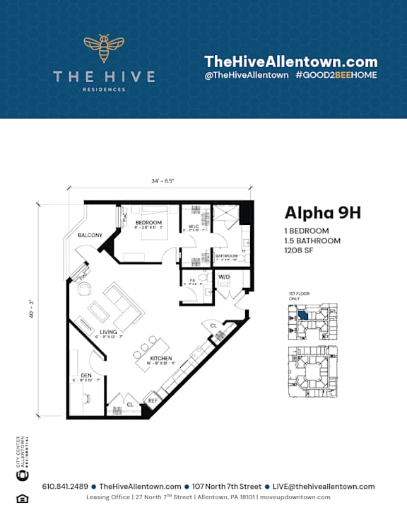 1 bed 1 bathroom at The Hive Apartments, Pennsylvania