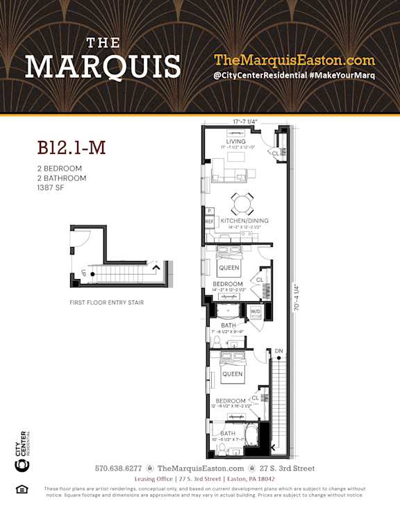 Floor Plan B12.1-M Floor Plan B12.1-M at The Marquis, Easton, PA 18042