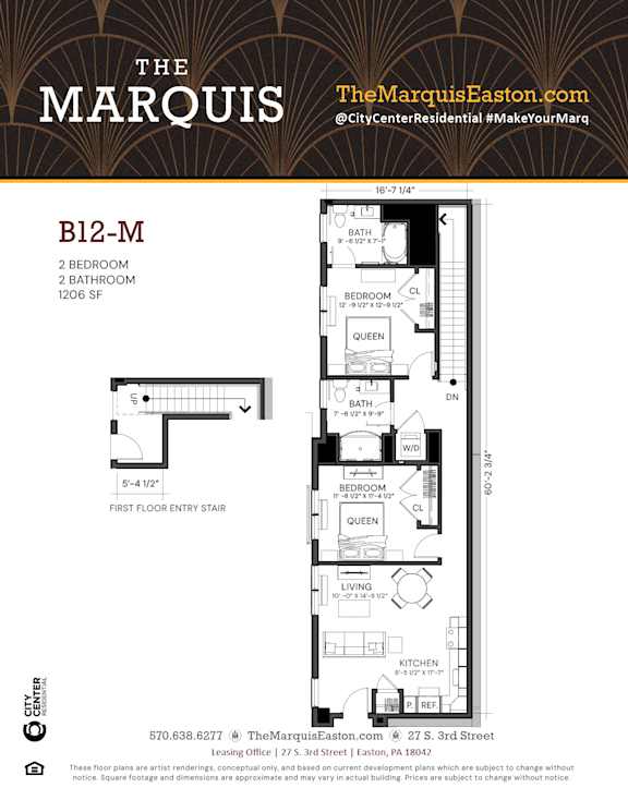 Floor Plan B12-M Floor Plan B12-M at The Marquis, Easton, PA