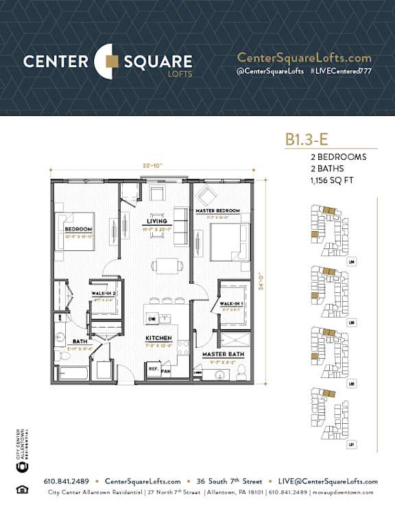 B13E Floor Plan at Center Square Lofts East, Pennsylvania