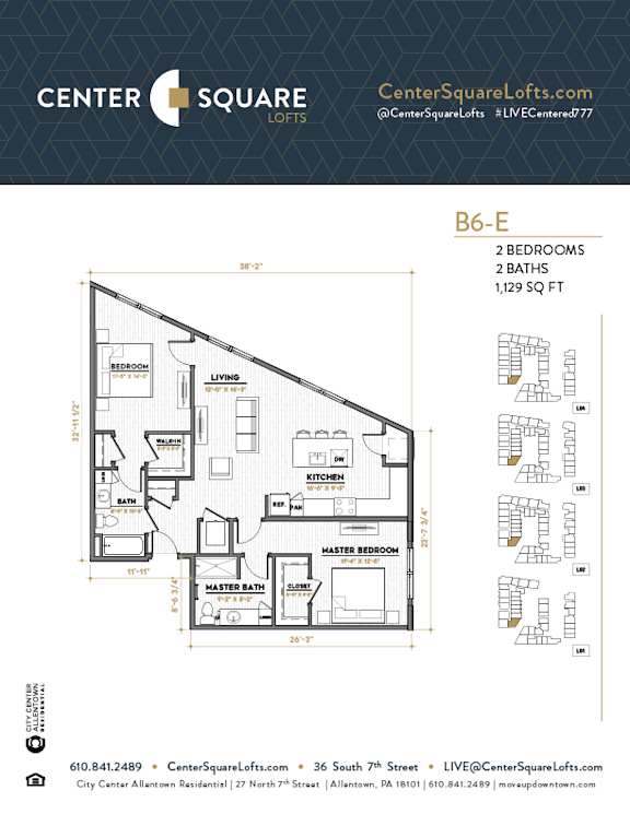 B6E Floor Plan at Center Square Lofts East, Pennsylvania