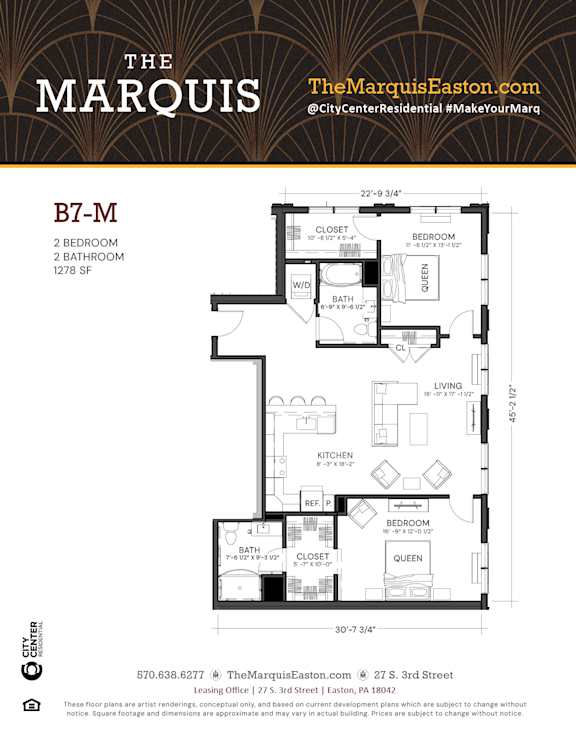 Floor Plan B7-M Floor Plan B7-M at The Marquis, Easton, PA 18042