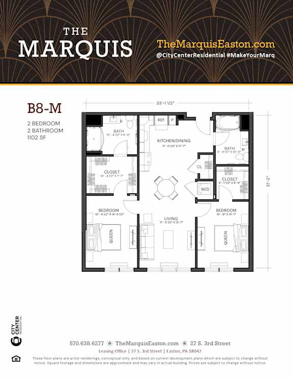 Floor Plan B8-M Floor Plan B8-M at The Marquis, Easton, 18042