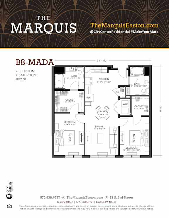 Floor Plan B8-MADA Floor Plan B8-MADA at The Marquis, Easton, Pennsylvania