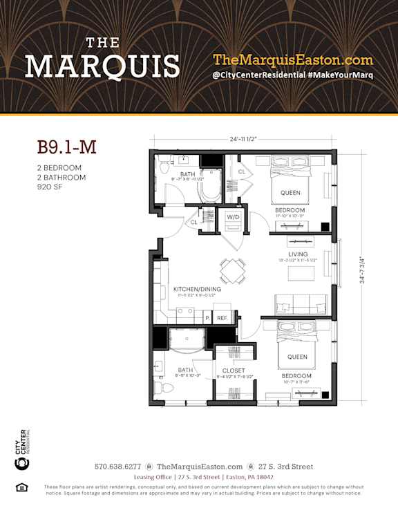 Floor Plan B9-1.M at The Marquis, Easton