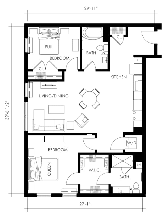 Floor Plan  Beta2T Floor Plan at 1010 Apartments, Allentown, Pennsylvania