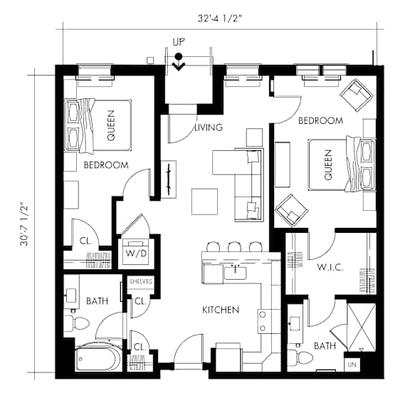Beta62T Floor Plan at 1010 Apartments, Allentown, Pennsylvania