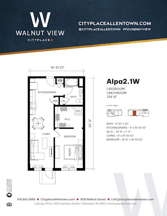 Studio 1 bath G at Walnut View Apartments, Pennsylvania