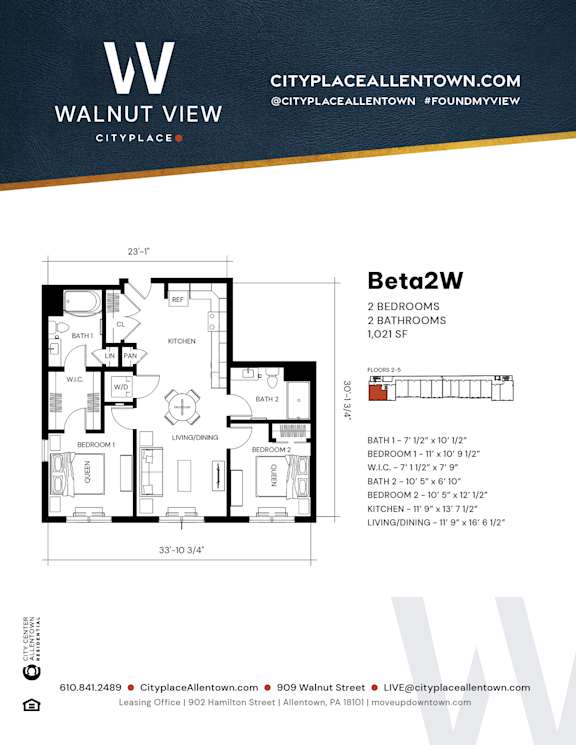Studio 1 bath A at Walnut View Apartments, Pennsylvania, 18102