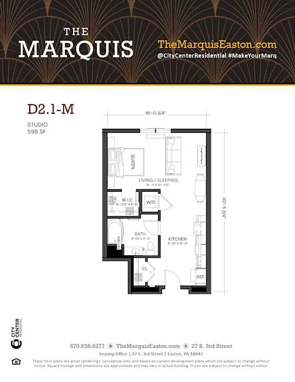 Floor Plan D2.1-M Floor Plan D2.1-M at The Marquis, Easton, Pennsylvania