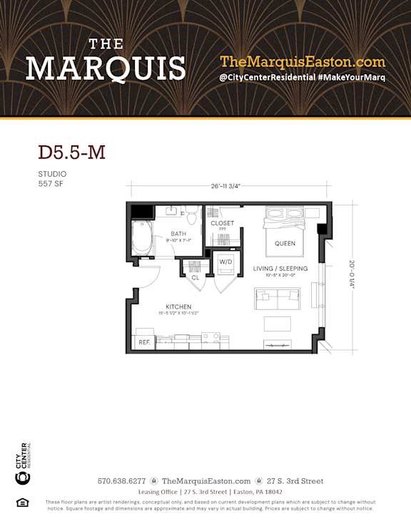Floor Plan D5.5-M at The Marquis, Easton, Pennsylvania