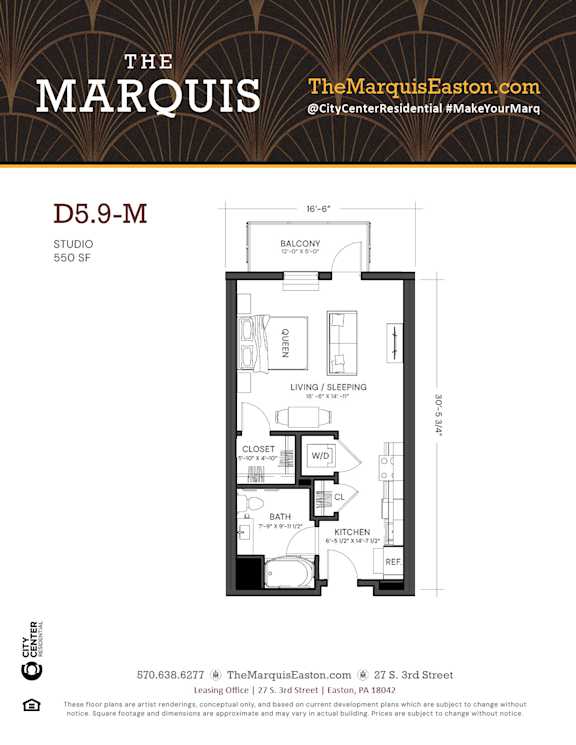 Floor Plan D5.9-M Floor Plan D5.9-M at The Marquis, Easton, PA 18042