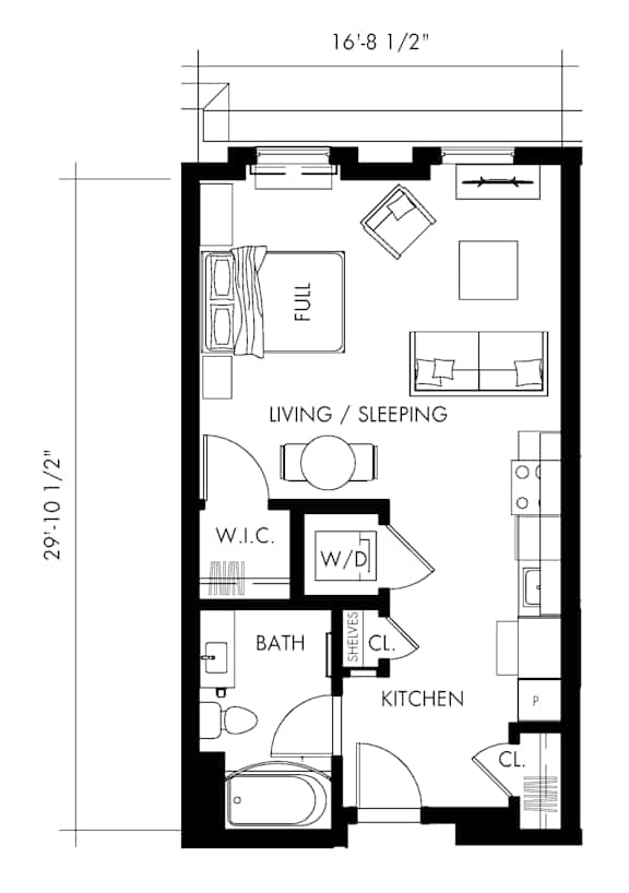 Delt41T Floor Plan at 1010 Apartments, Allentown