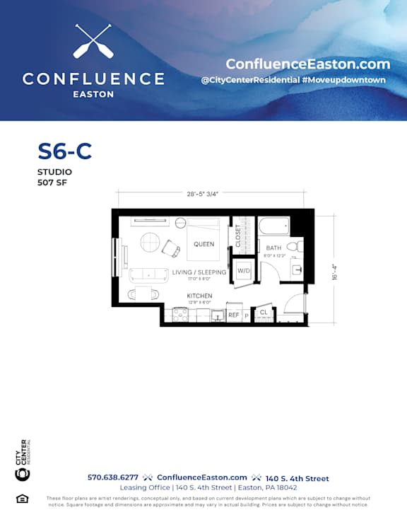 Floor Plan  S6C Floor Plan at The Confluence Apartments, Easton