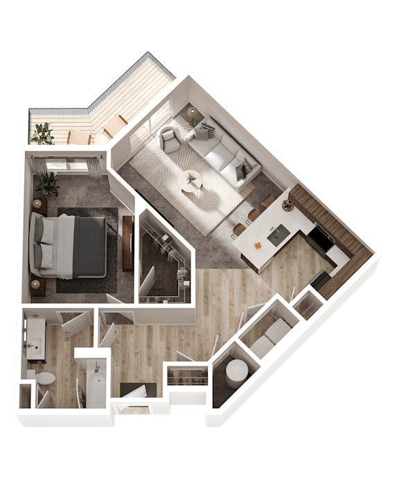 1 bed 1 bath D at The District at Deerfield Residences Apartments, Ohio, 45040