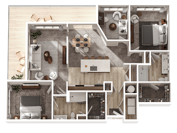 2 bed 2 bath F at The District at Deerfield Residences Apartments, Ohio, 45040