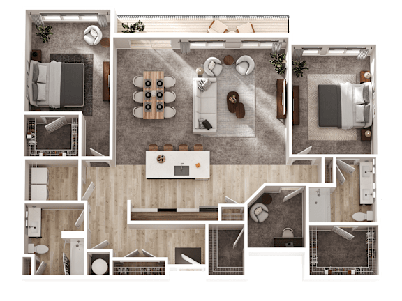 2 bed 2 bath K at The District at Deerfield Residences Apartments, Mason