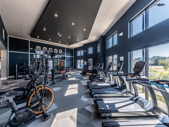 Fitness Center With Updated Equipment at One Deerfield Apartments, Mason, 45040