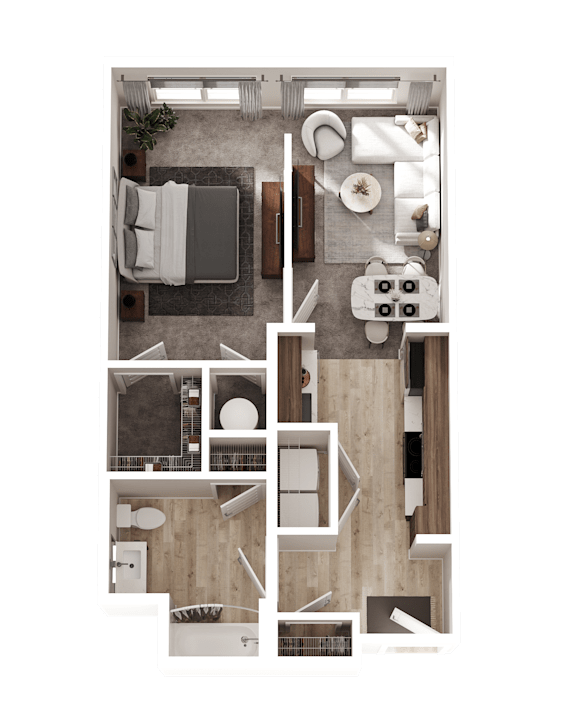 1 bed 1 bath A28 at The District at Deerfield Residences Apartments, Mason, OH