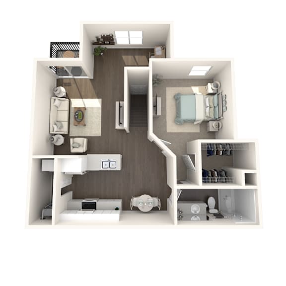 1 bedroom 1 bathroom floor plan Aspen Lakes Estates in Holt, MI