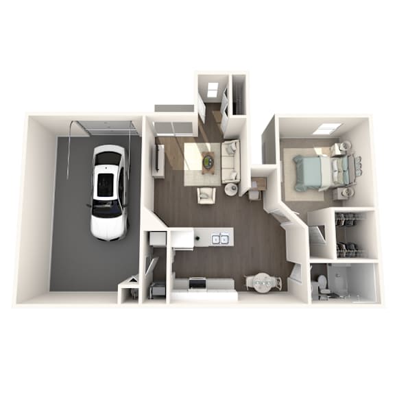 1 bedroom 1 bathroom floor plan Aspen Lakes Estates in Holt, MI