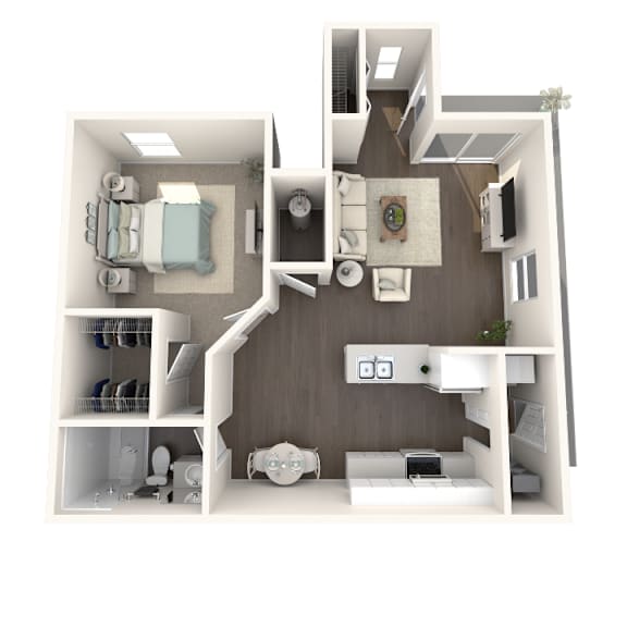 1 bedroom 1 bathroom floor plan Aspen Lakes Estates in Holt, MI