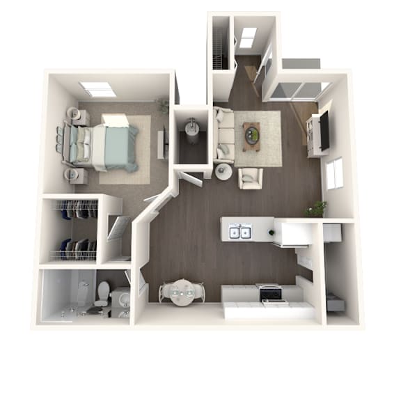 1 bedroom 1 bathroom floor plan Aspen Lakes Estates in Holt, MI