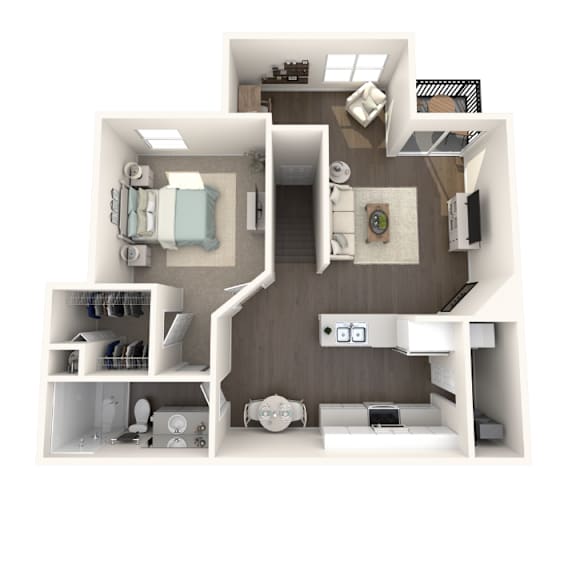 1 bedroom 1 bathroom floor plan Aspen Lakes Estates in Holt, MI