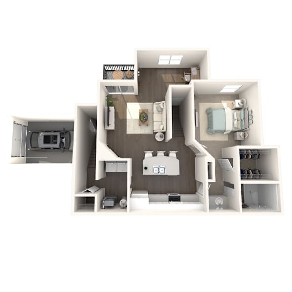 1 bedroom 1 bathroom floor plan Aspen Lakes Estates in Holt, MI