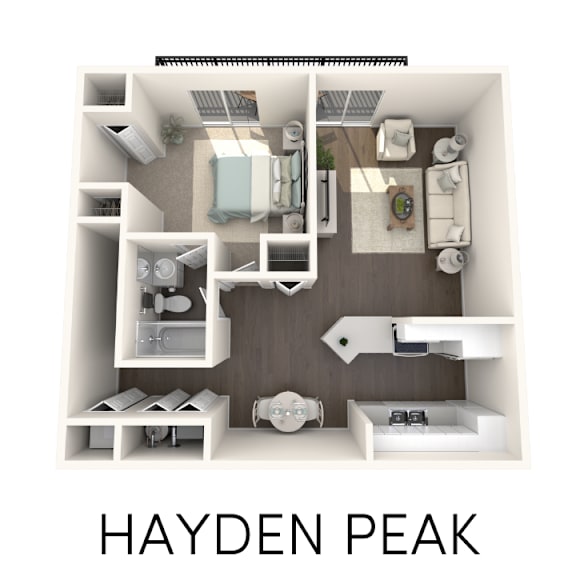 1 bedroom 1 bathroom floor plan Aspen Lakes Estates in Holt, MI