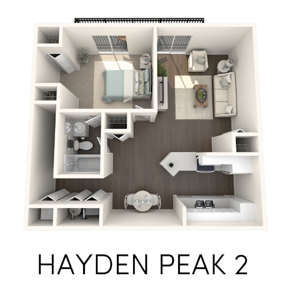 1 bedroom 1 bathroom floor plan Aspen Lakes Estates in Holt, MI